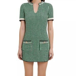 Maje Roxanne Houndstooth Sweater Dress